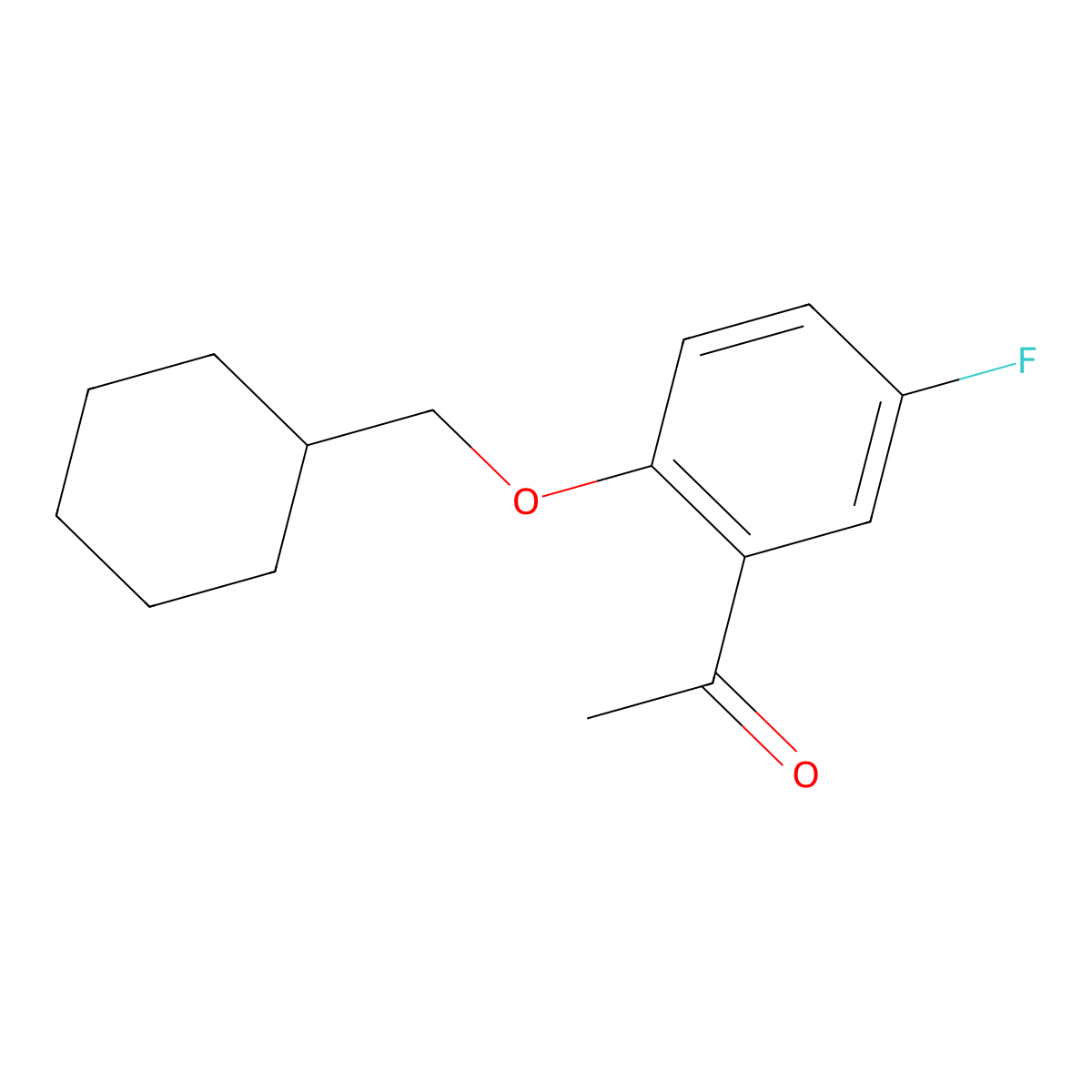 1-[2-(Cyclohexylmethoxy)-5-fluorophenyl]ethanone molecular structure, CAS 1285003-99-7