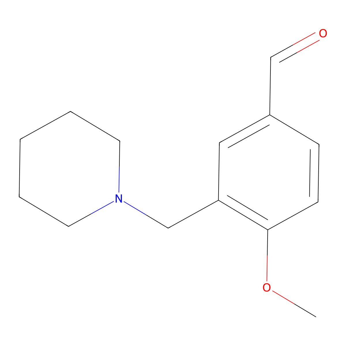 4-Methoxy-3-(piperidin-1-ylmethyl)benzaldehyde molecular structure, CAS 128501-83-7