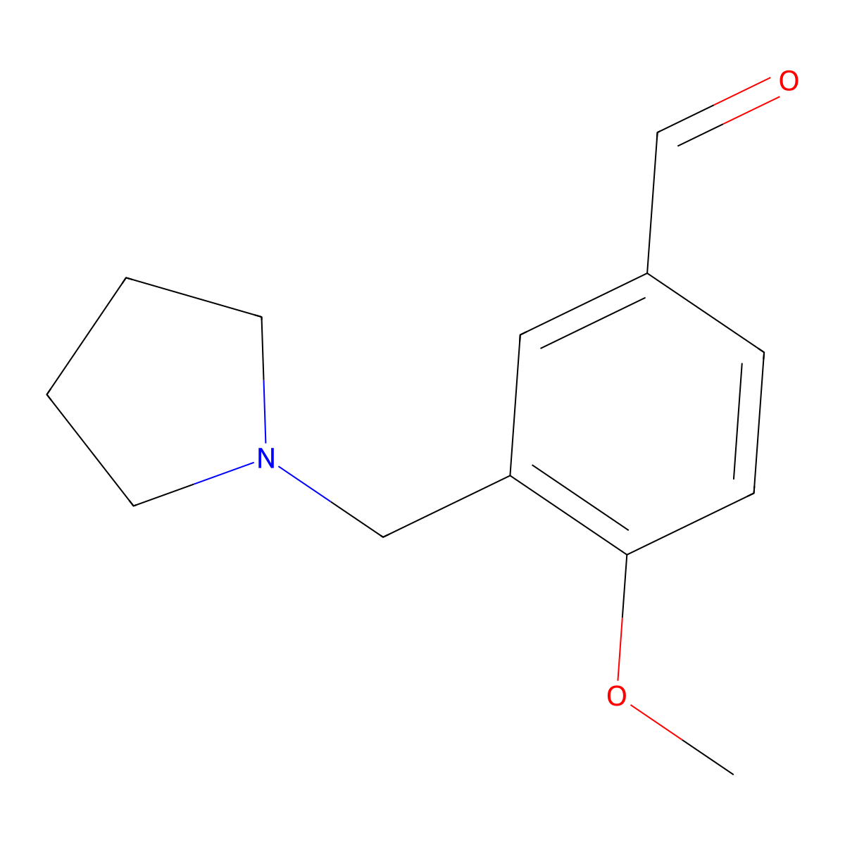 4-Methoxy-3-(pyrrolidin-1-ylmethyl)benzaldehyde molecular structure, CAS 128501-84-8