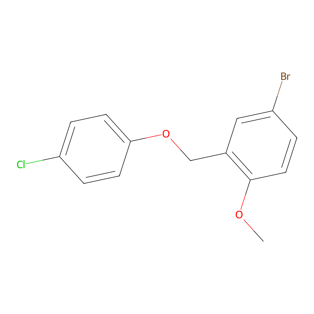 4-Bromo-2-(4-chlorophenoxymethyl)-1-methoxybenzene molecular structure, CAS 1285022-19-6