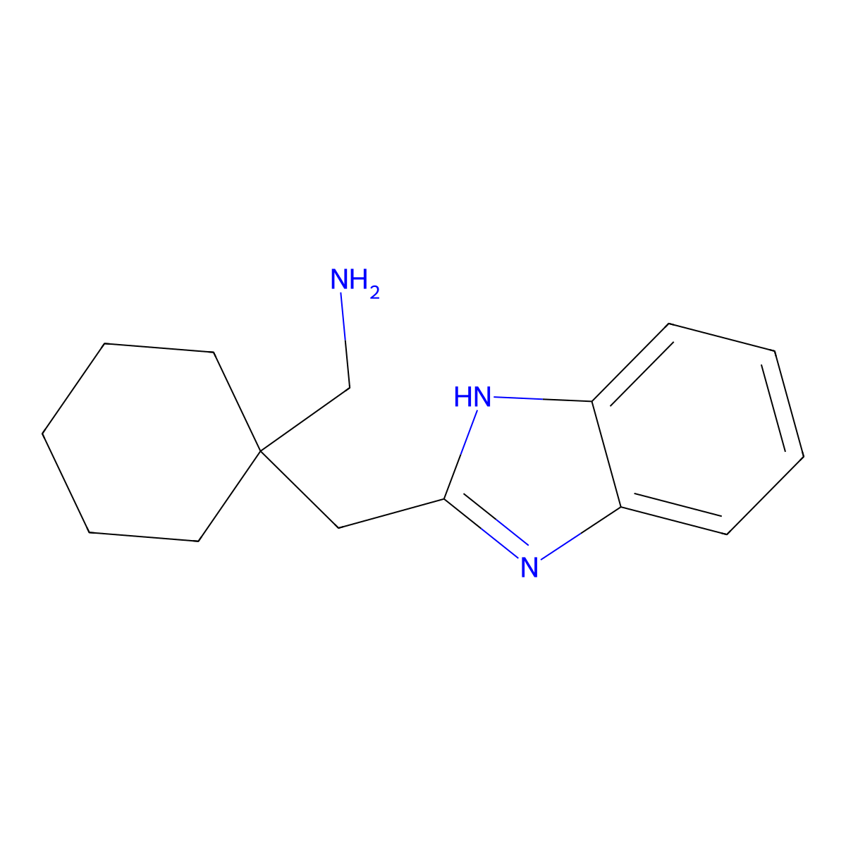 (1-((1H-benzo[d]imidazol-2-yl)methyl)cyclohexyl)methanamine molecular structure, CAS 1285022-77-6