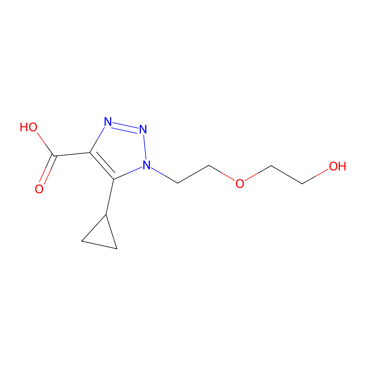 5-cyclopropyl-1-[2-(2-hydroxyethoxy)ethyl]-1H-1,2,3-triazole-4-carboxylic acid molecular structure, CAS 1285036-25-0