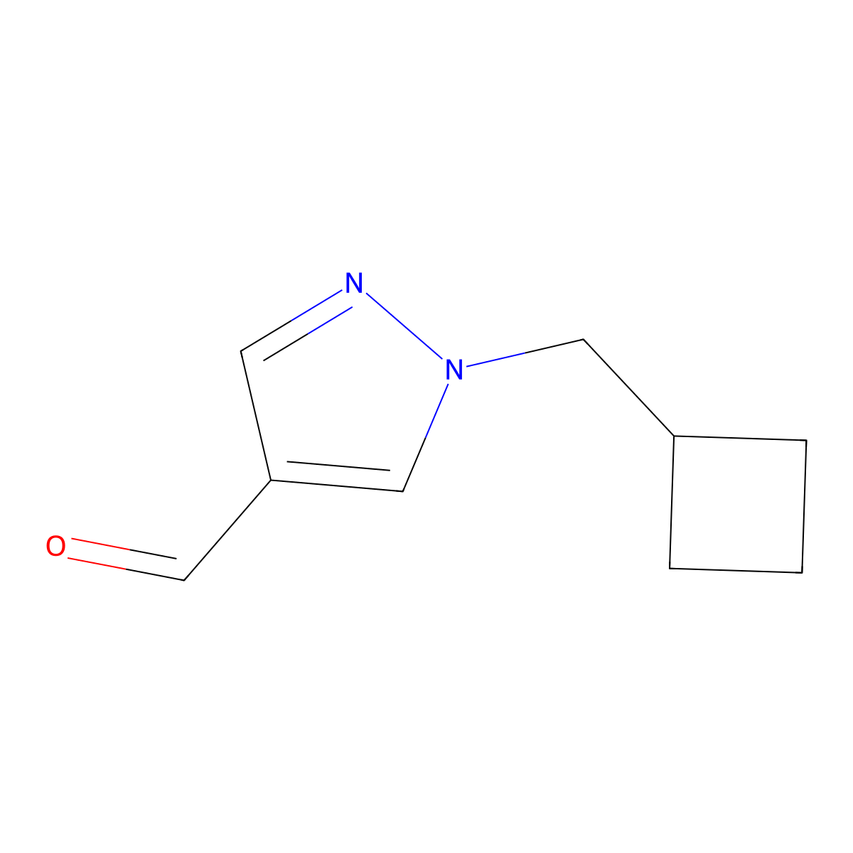 1-(cyclobutylmethyl)-1H-pyrazole-4-carbaldehyde molecular structure, CAS 1285065-74-8