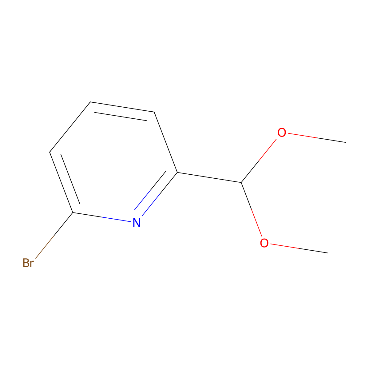 2-Bromo-6-(dimethoxymethyl)pyridine molecular structure, CAS 128507-76-6