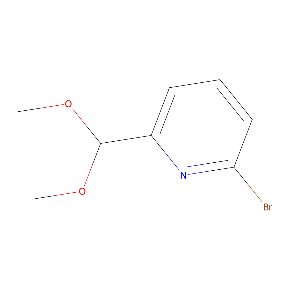 2-Bromo-6-(dimethoxymethyl)pyridine molecular structure, CAS 128507-76-6