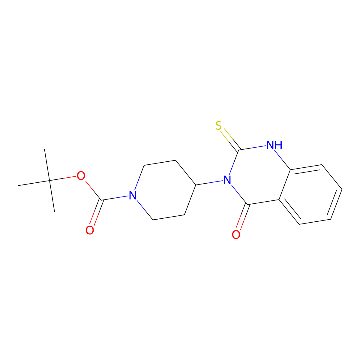 tert-butyl 4-(4-oxo-2-thioxo-1,4-dihydroquinazolin-3(2H)-yl)piperidine-1-carboxylate molecular structure, CAS 1285077-96-4