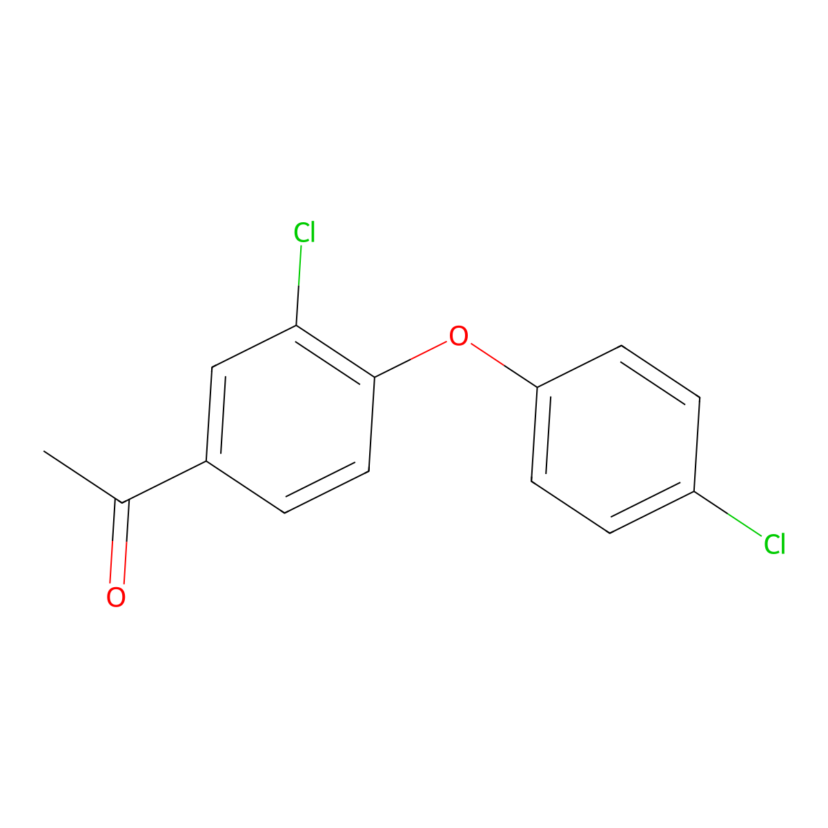 1-(3-Chloro-4-(4-chlorophenoxy)phenyl)ethanone molecular structure, CAS 1285094-14-5