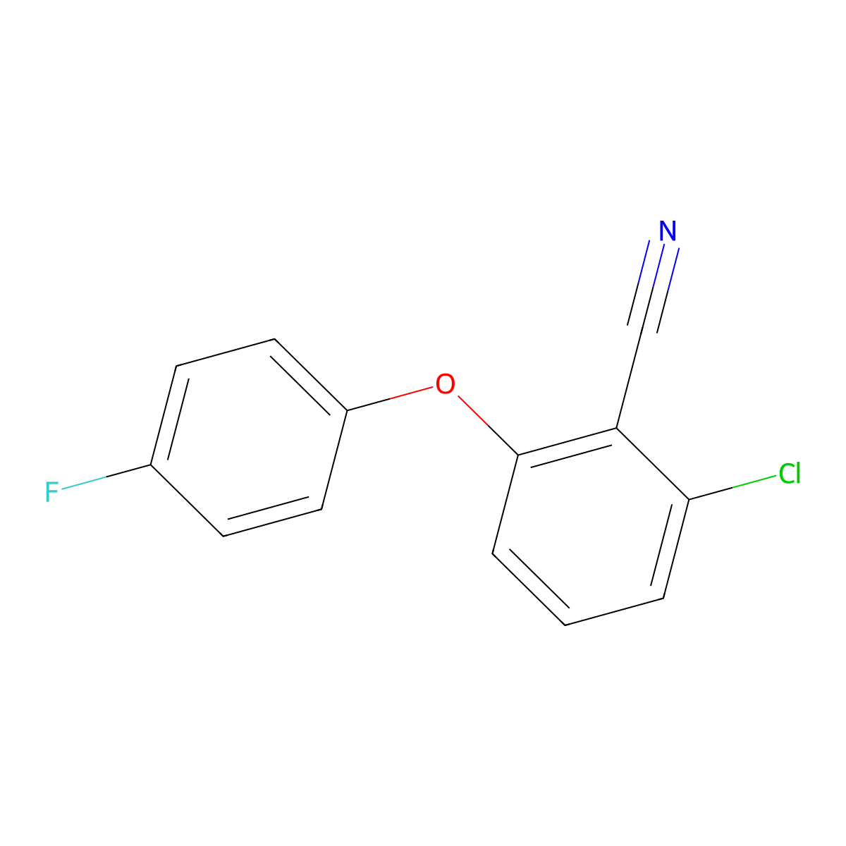 2-Chloro-6-(4-fluorophenoxy)benzonitrile molecular structure, CAS 1285095-73-9