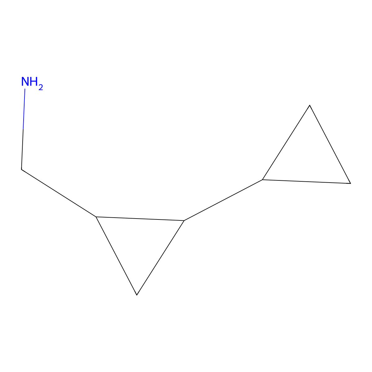 (2-Cyclopropylcyclopropyl)methanamine molecular structure, CAS 1285096-55-0