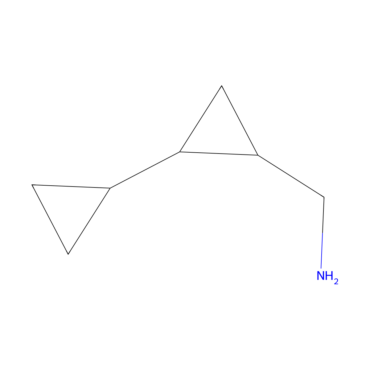 (2-Cyclopropylcyclopropyl)methanamine molecular structure, CAS 1285096-55-0