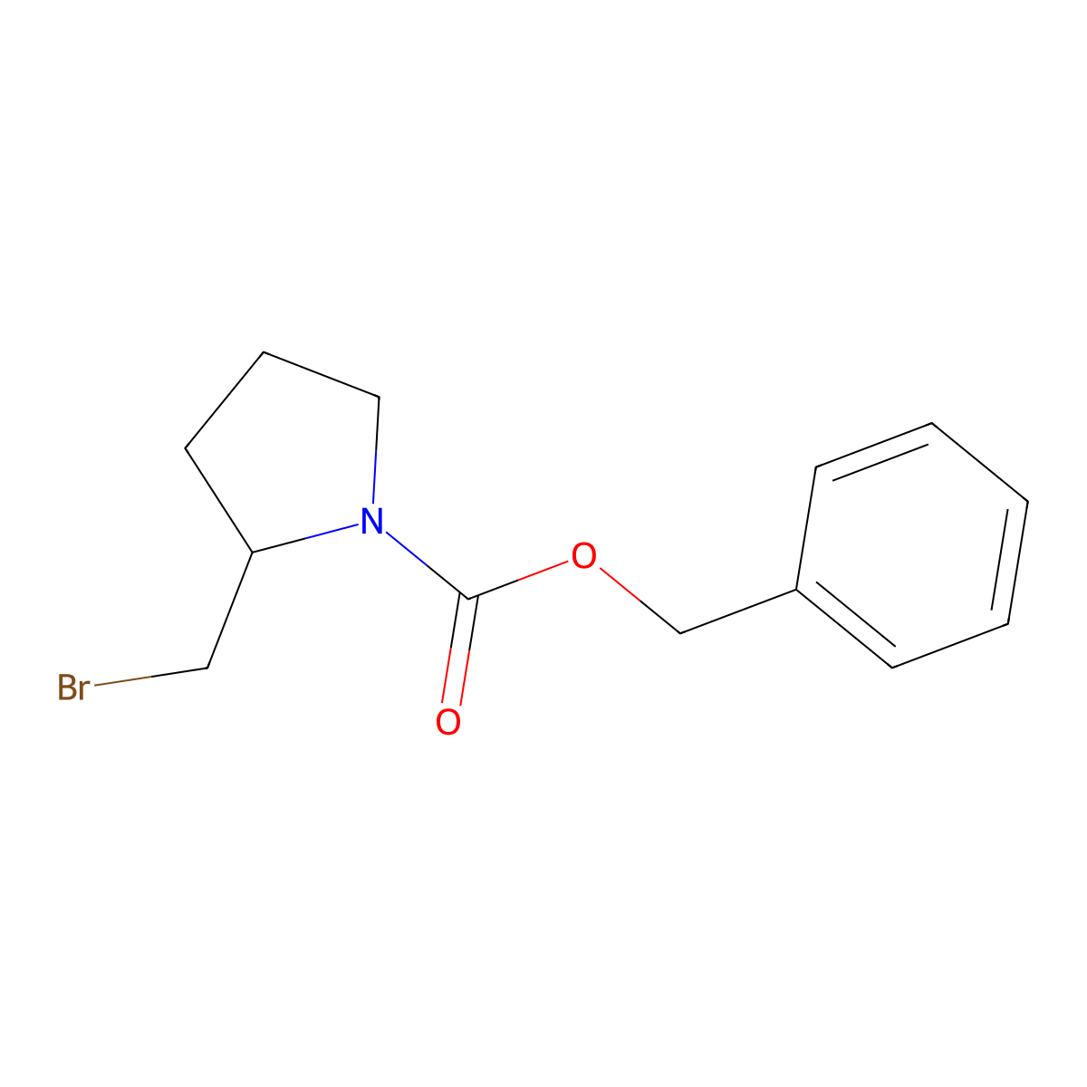 (S)-2-Bromomethyl-pyrrolidine-1-carboxylic acid benzyl ester molecular structure, CAS 128510-24-7