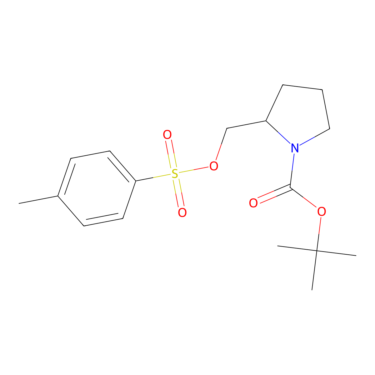 (R)-tert-Butyl 2-((tosyloxy)methyl)pyrrolidine-1-carboxylate molecular structure, CAS 128510-88-3