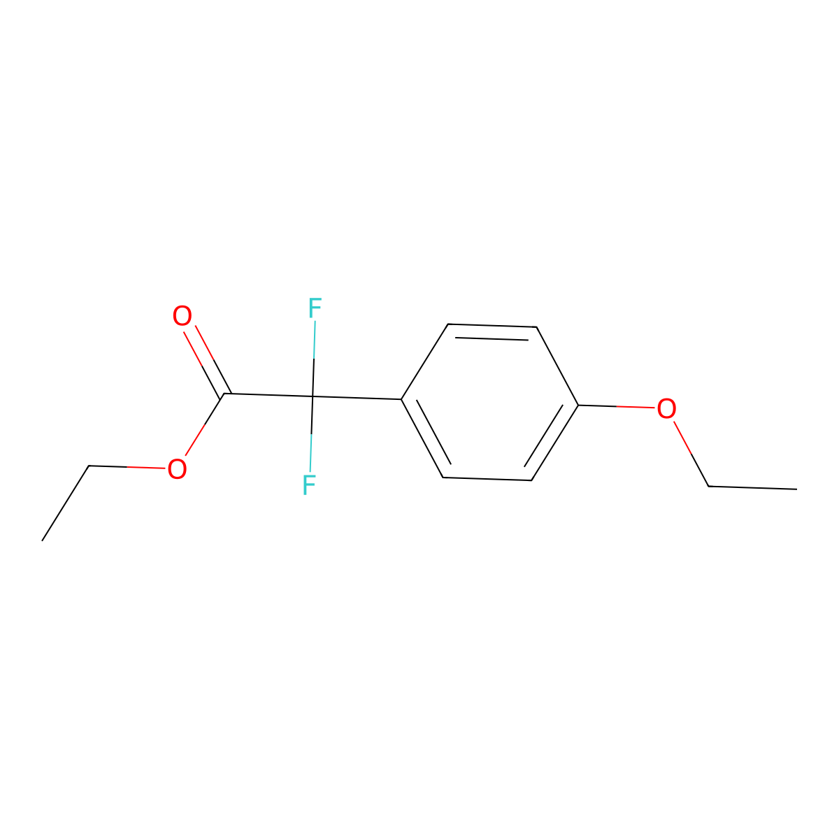 Ethyl 2-(4-ethoxyphenyl)-2,2-difluoroacetate molecular structure, CAS 1285101-00-9