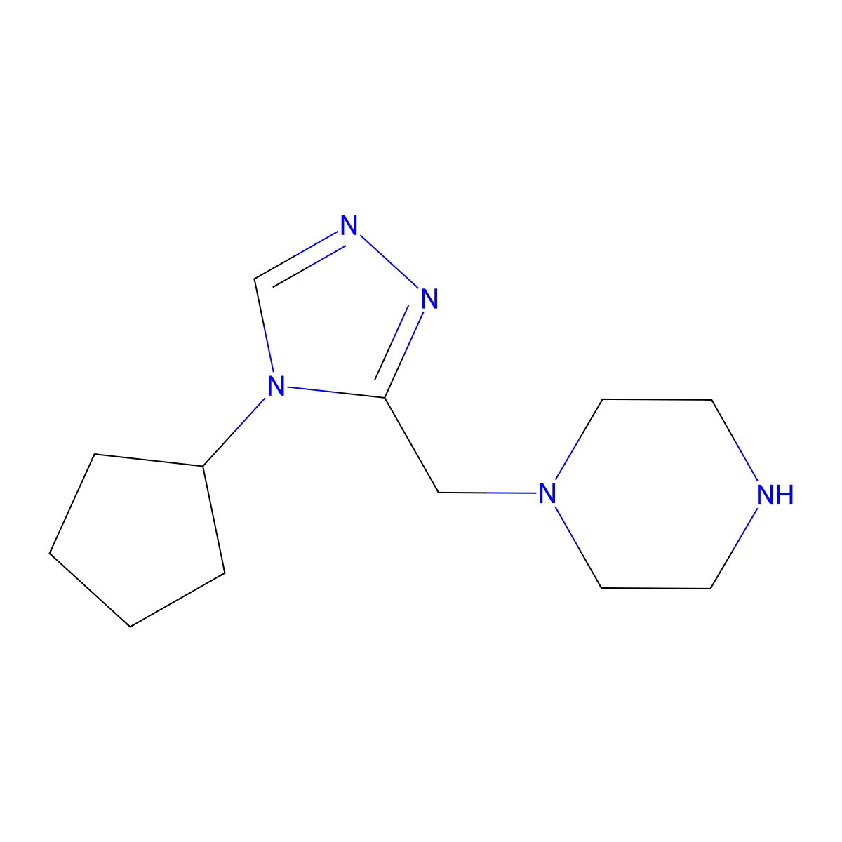 1-[(4-cyclopentyl-4H-1,2,4-triazol-3-yl)methyl]piperazine molecular structure, CAS 1285113-22-5
