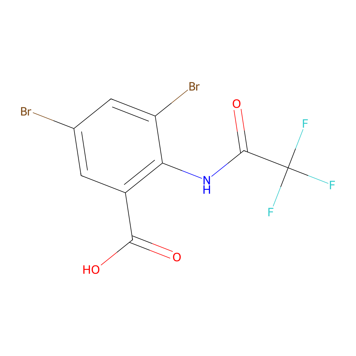 3,5-Dibromo-2-(trifluoroacetamido)benzoic acid molecular structure, CAS 1285124-74-4