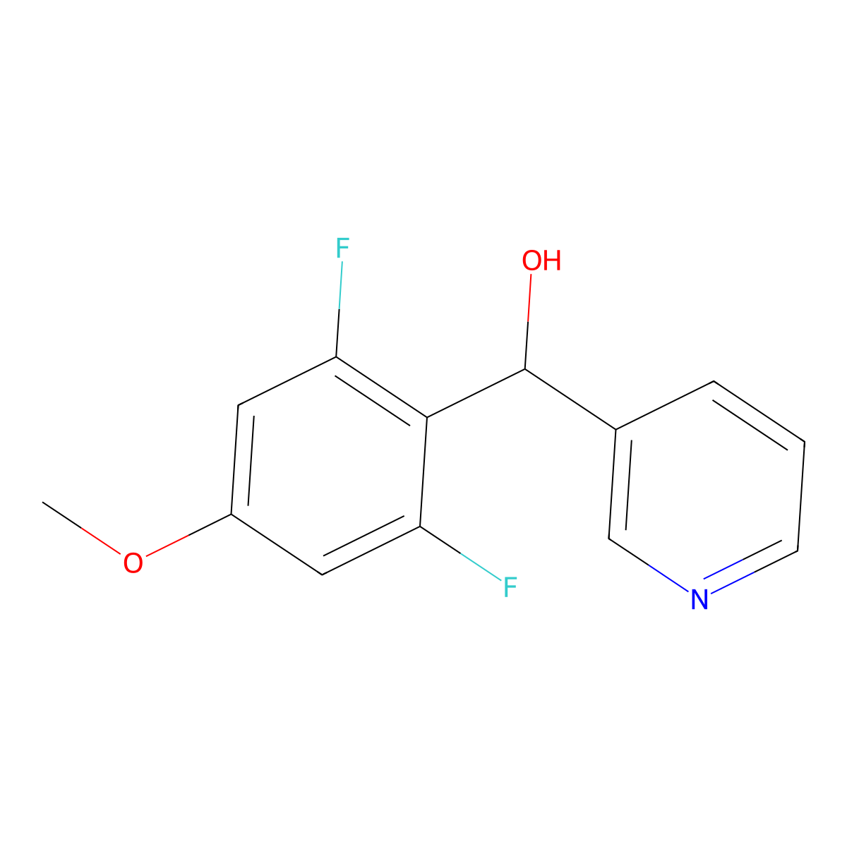 alpha-(2,6-Difluoro-4-methoxyphenyl)-3-pyridinemethanol molecular structure, CAS 1285130-34-8