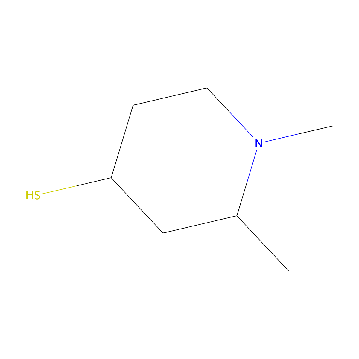 1,2-Dimethylpiperidine-4-thiol molecular structure, CAS 1285139-85-6