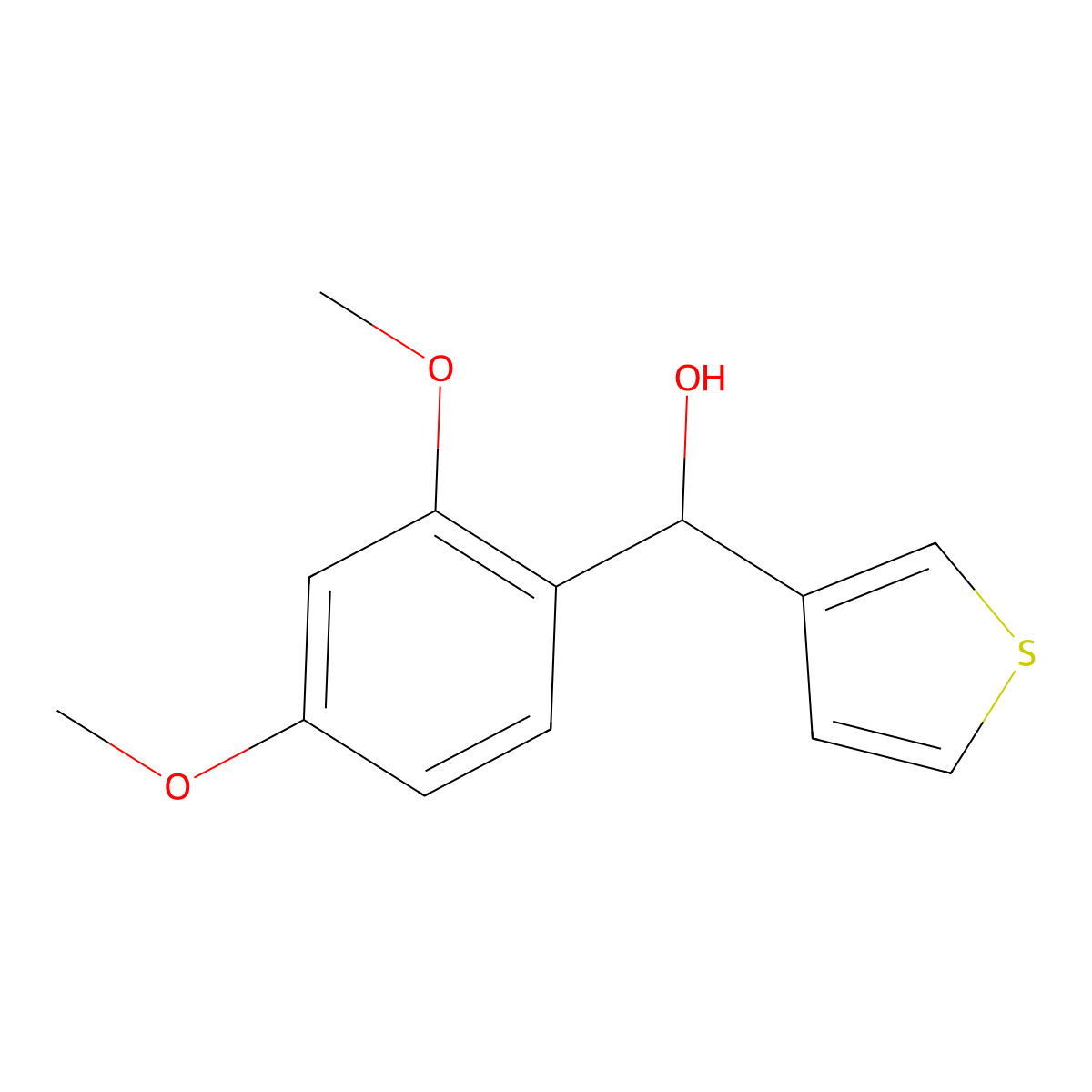 (2,4-Dimethoxyphenyl)(thiophen-3-yl)methanol molecular structure, CAS 1285144-58-2