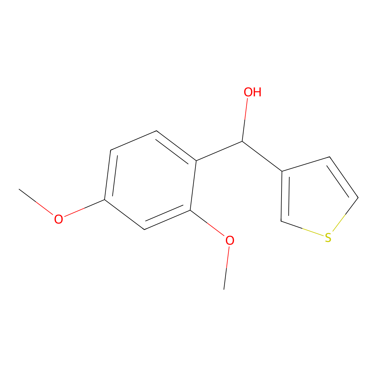 (2,4-Dimethoxyphenyl)(thiophen-3-yl)methanol molecular structure, CAS 1285144-58-2