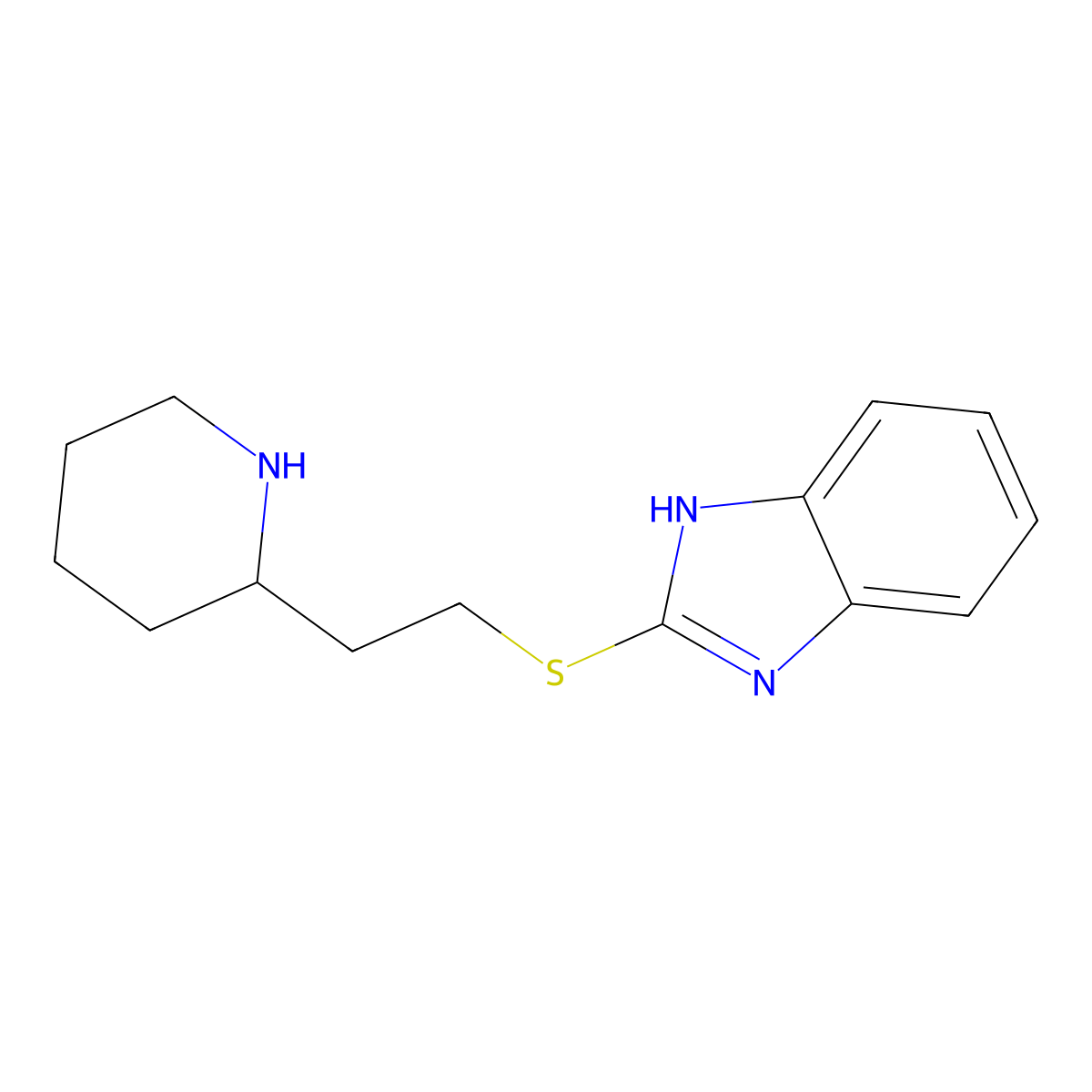 2-{[2-(piperidin-2-yl)ethyl]sulfanyl}-1H-1,3-benzodiazole molecular structure, CAS 1285146-84-0