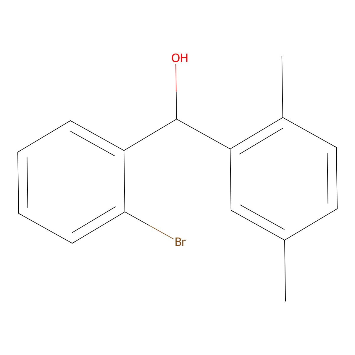 (2-Bromophenyl)(2,5-dimethylphenyl)methanol molecular structure, CAS 1285147-54-7