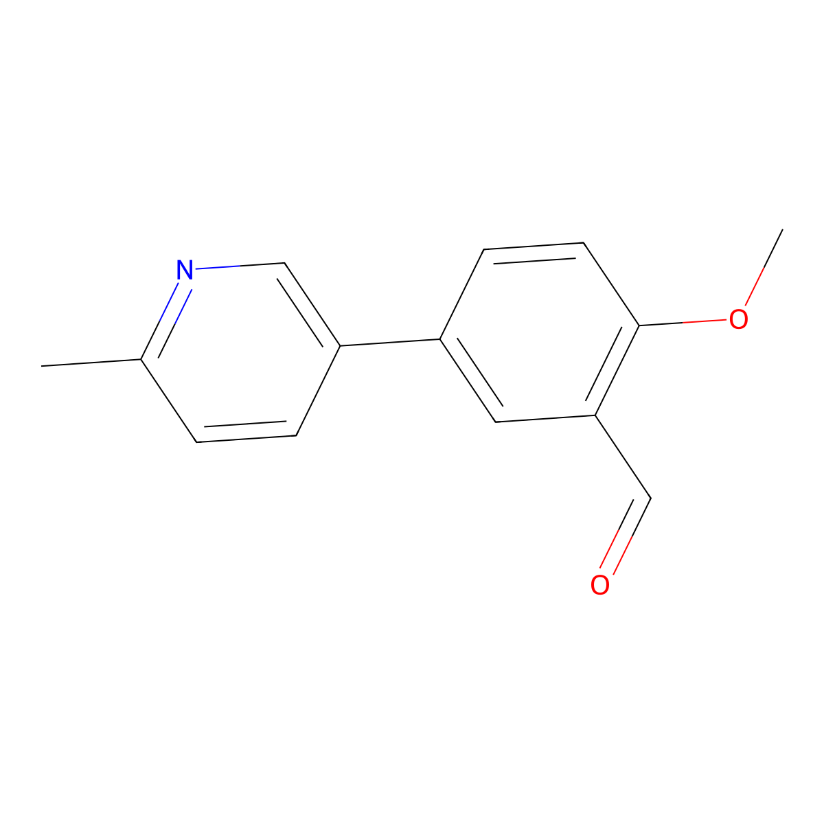 2-Methoxy-5-(6-methylpyridin-3-yl)benzaldehyde molecular structure, CAS 1285151-63-4