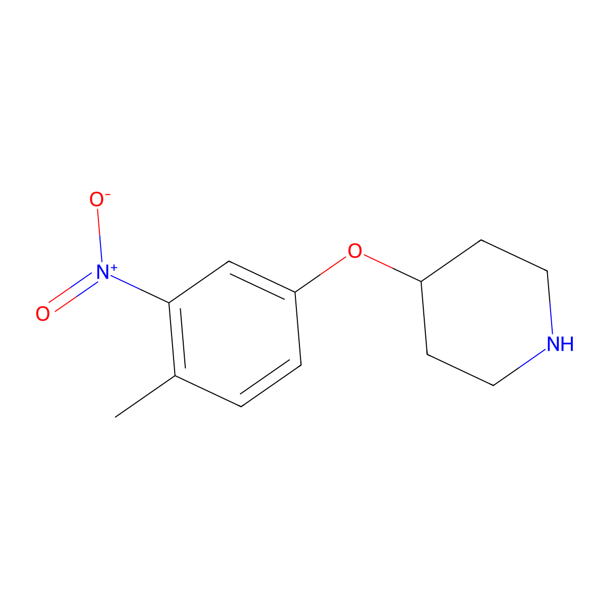 4-(4-Methyl-3-nitrophenoxy)piperidine molecular structure, CAS 1285157-46-1