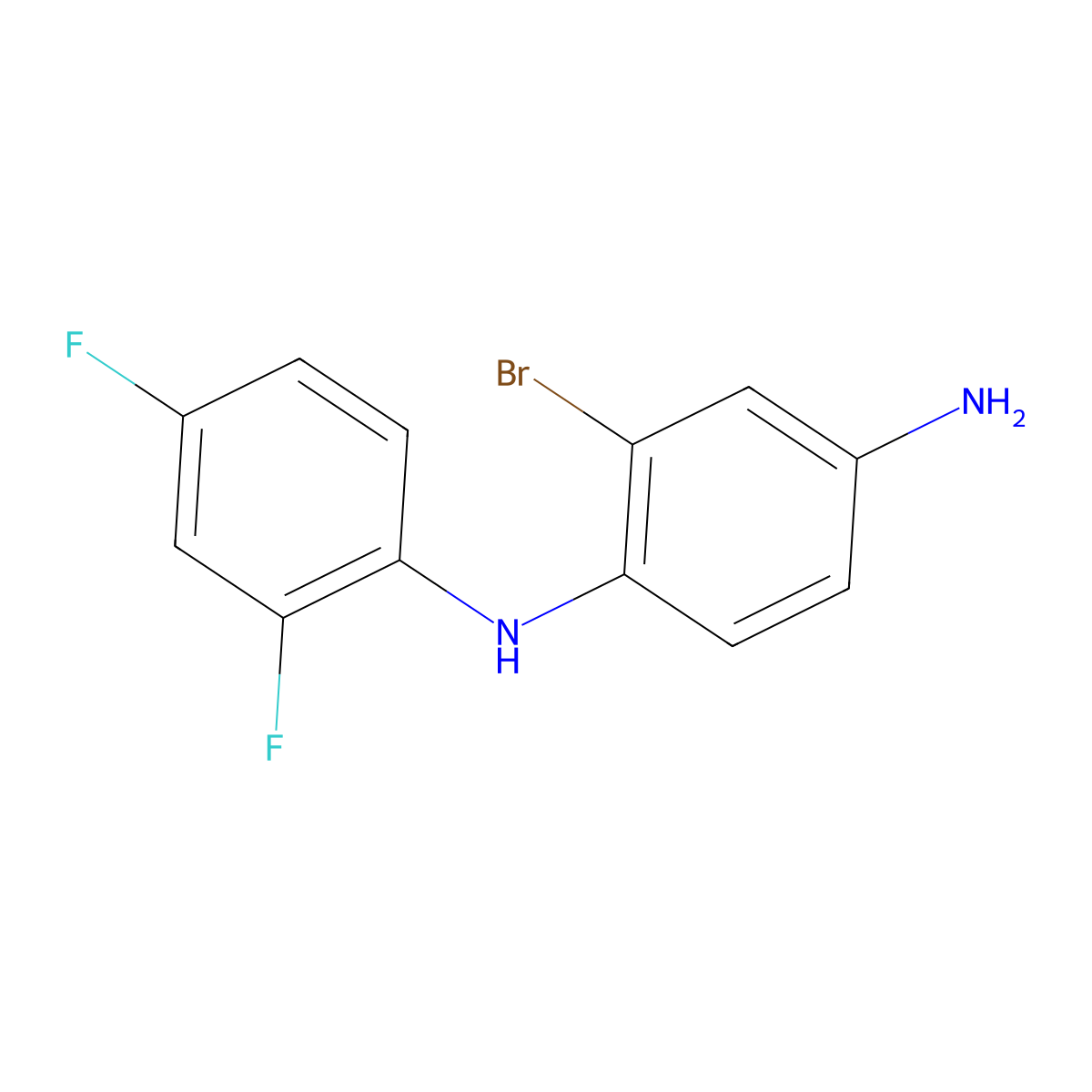 2-bromo-1-N-(2,4-difluorophenyl)benzene-1,4-diamine molecular structure, CAS 1285160-89-5