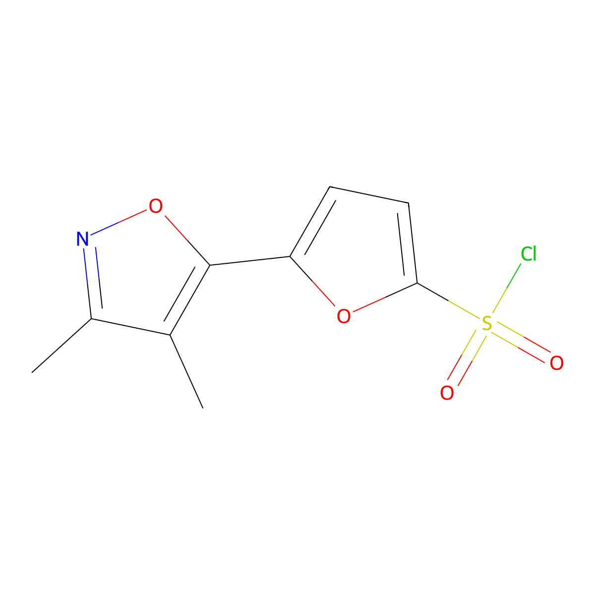 5-(3,4-Dimethyl-5-isoxazolyl)-2-furansulfonyl chloride molecular structure, CAS 1285177-04-9