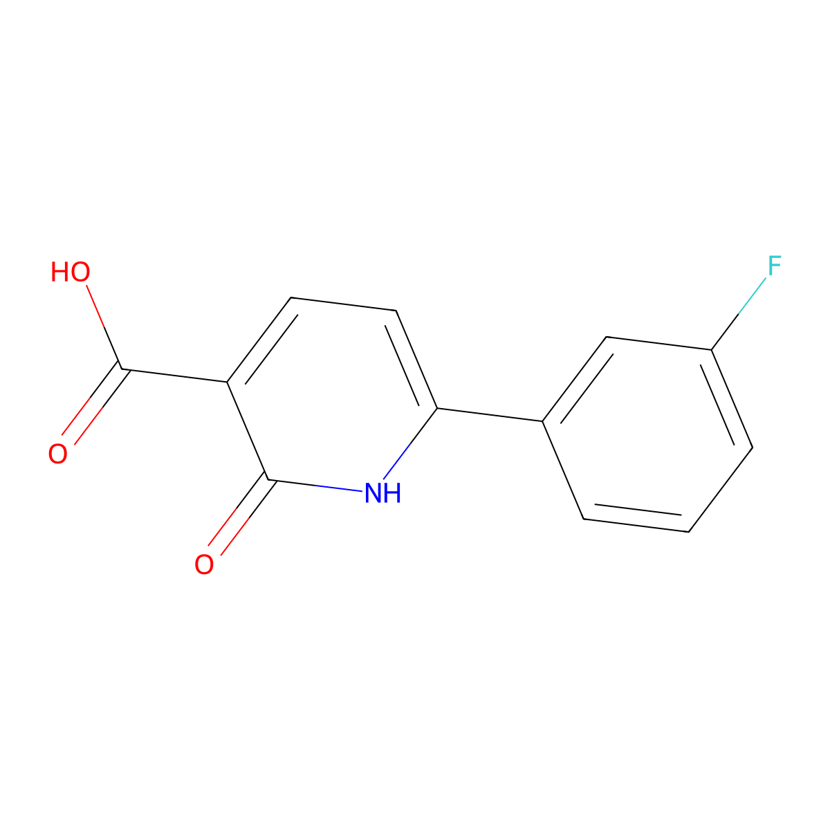 6-(3-Fluorophenyl)-2-oxo-1,2-dihydropyridine-3-carboxylic acid molecular structure, CAS 1285179-60-3