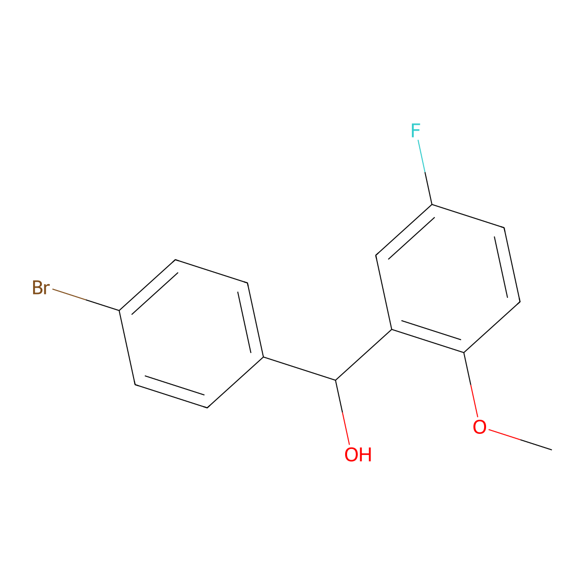 (4-Bromophenyl)(5-fluoro-2-methoxyphenyl)methanol molecular structure, CAS 1285192-44-0