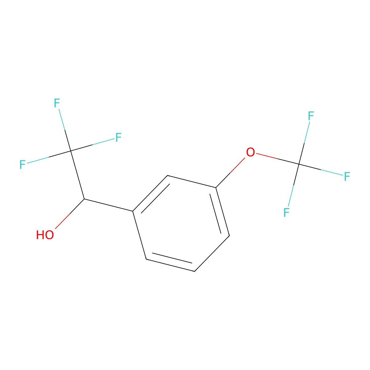2,2,2-Trifluoro-1-[3-(trifluoromethoxy)phenyl]ethan-1-ol molecular structure, CAS 1285218-27-0