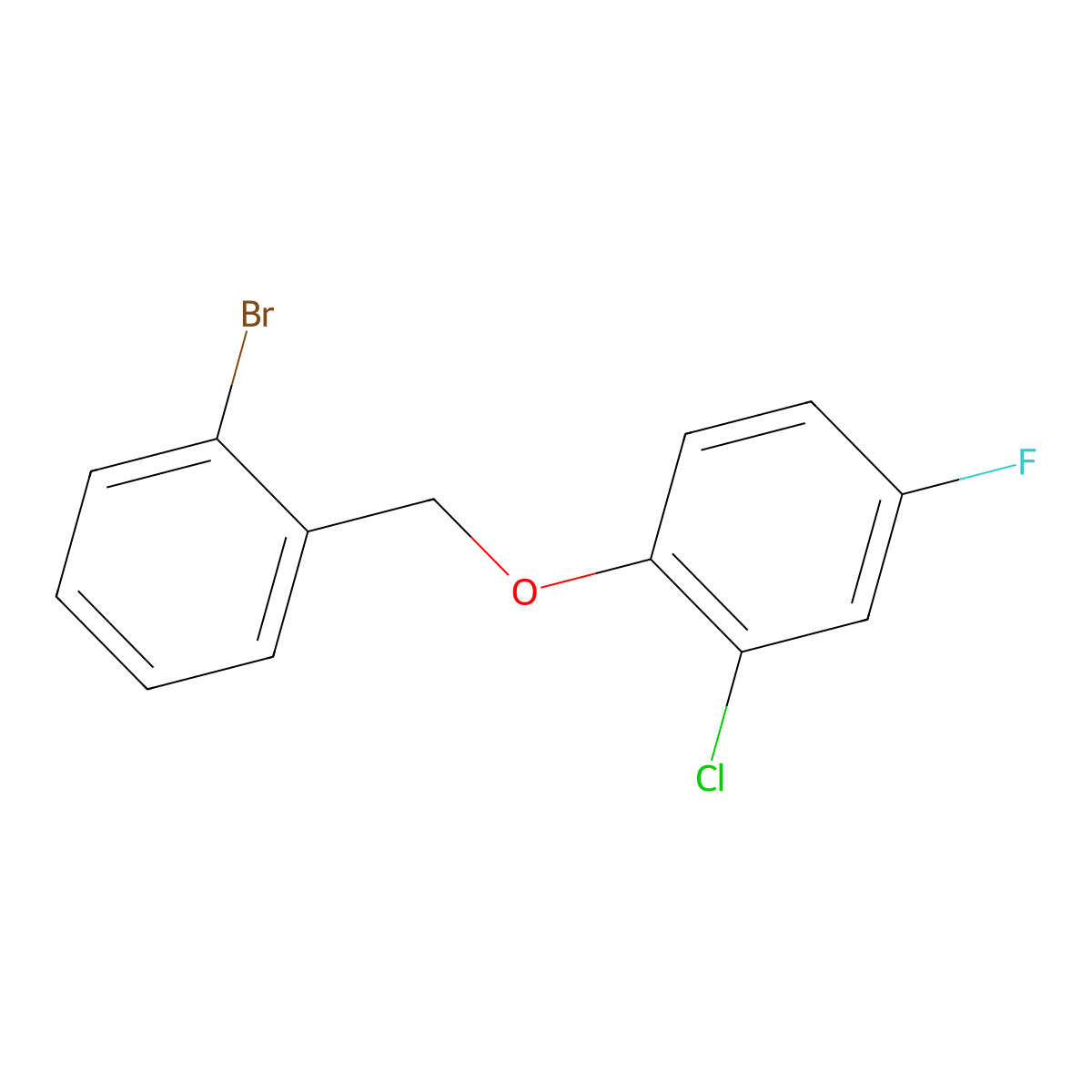 2-Bromobenzyl-(2-chloro-4-fluorophenyl)ether molecular structure, CAS 1285225-15-1