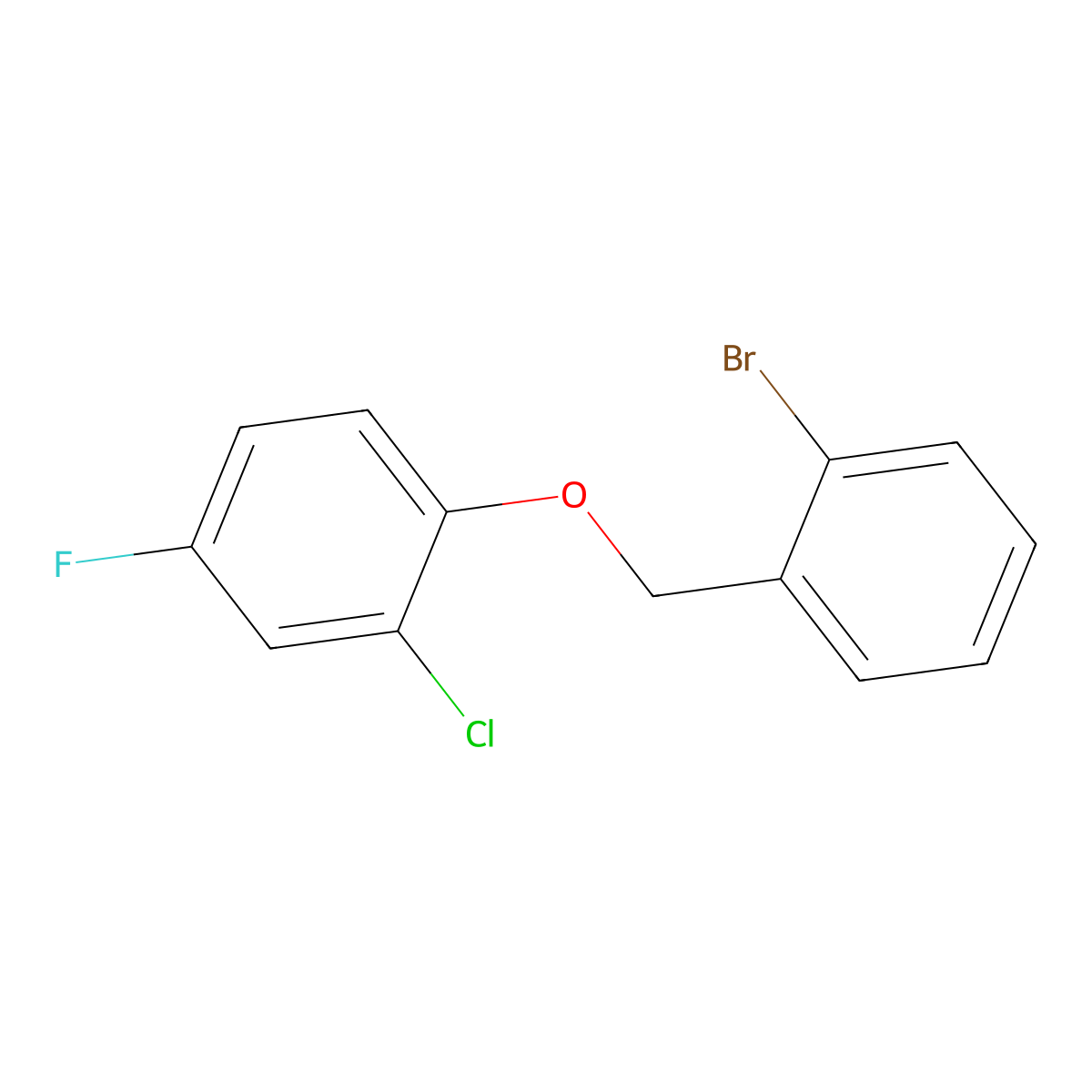2-Bromobenzyl-(2-chloro-4-fluorophenyl)ether molecular structure, CAS 1285225-15-1