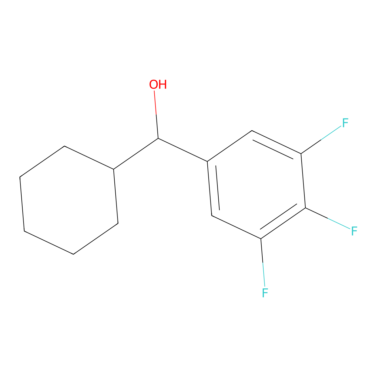 alpha-Cyclohexyl-3,4,5-trifluorobenzenemethanol molecular structure, CAS 1285232-31-6