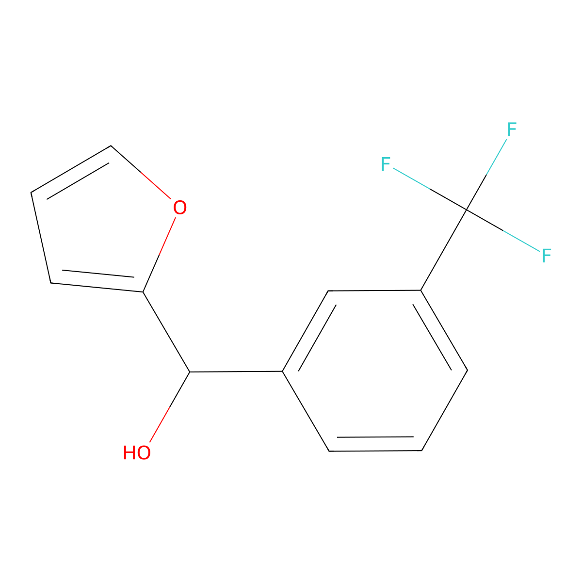 Furan-2-yl(3-(trifluoromethyl)phenyl)methanol molecular structure, CAS 1285235-77-9
