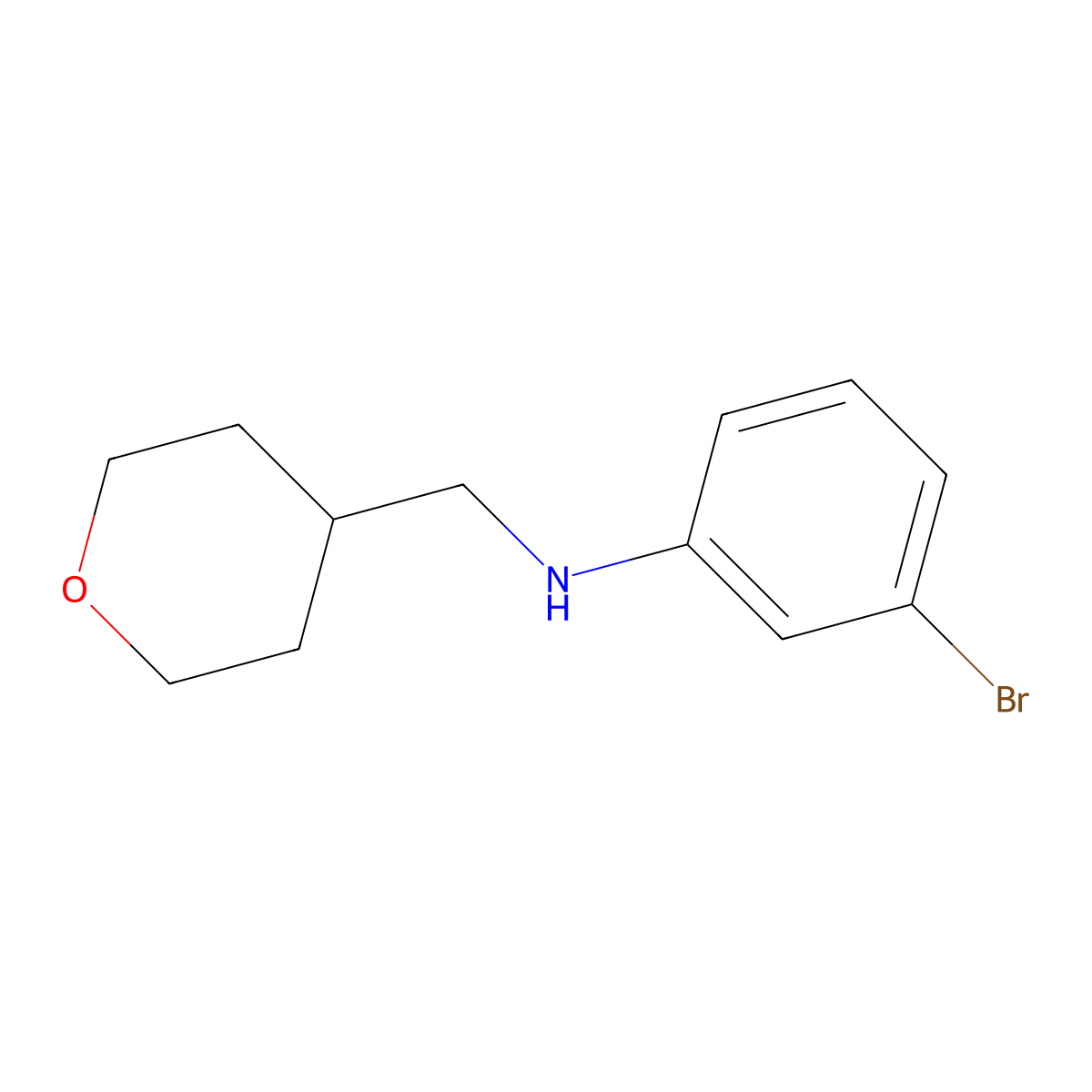 3-Bromo-N-[(oxan-4-yl)methyl]aniline molecular structure, CAS 1285238-15-4
