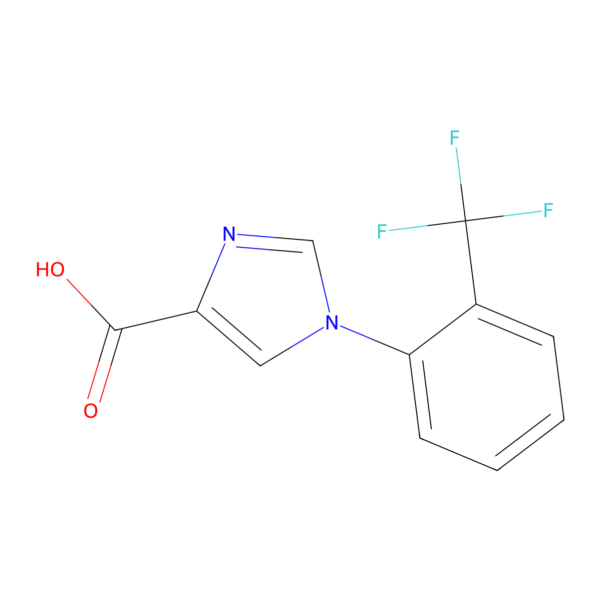 1-[2-(Trifluoromethyl)phenyl]-1H-imidazole-4-carboxylic acid molecular structure, CAS 1285240-06-3