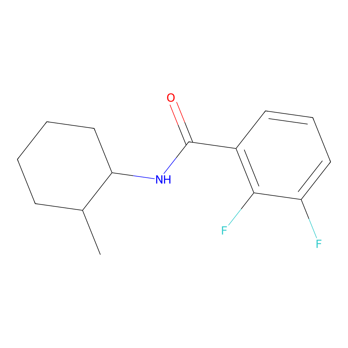 2,3-difluoro-N-(2-methylcyclohexyl)benzamide molecular structure, CAS 1285247-16-6