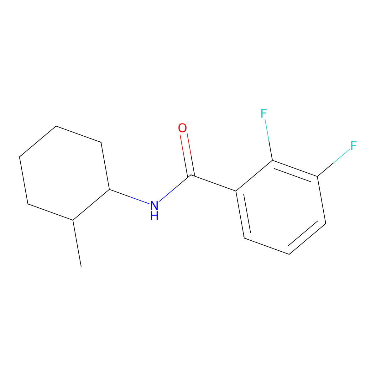 2,3-difluoro-N-(2-methylcyclohexyl)benzamide molecular structure, CAS 1285247-16-6
