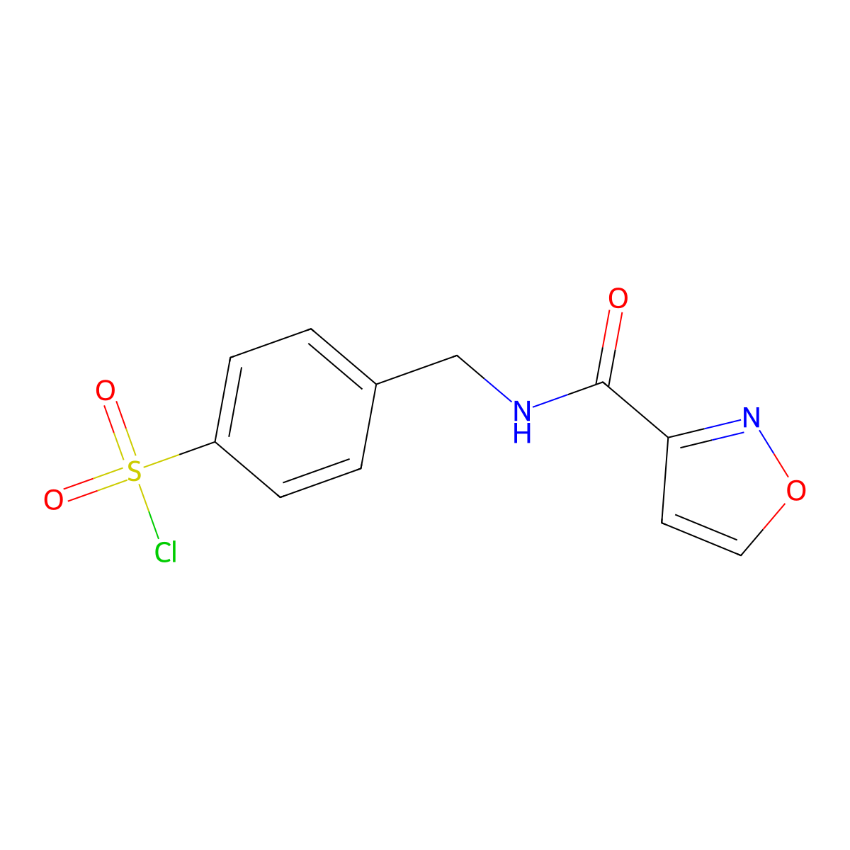 4-{[(1,2-Oxazol-3-yl)formamido]methyl}benzene-1-sulfonyl chloride molecular structure, CAS 1285249-72-0