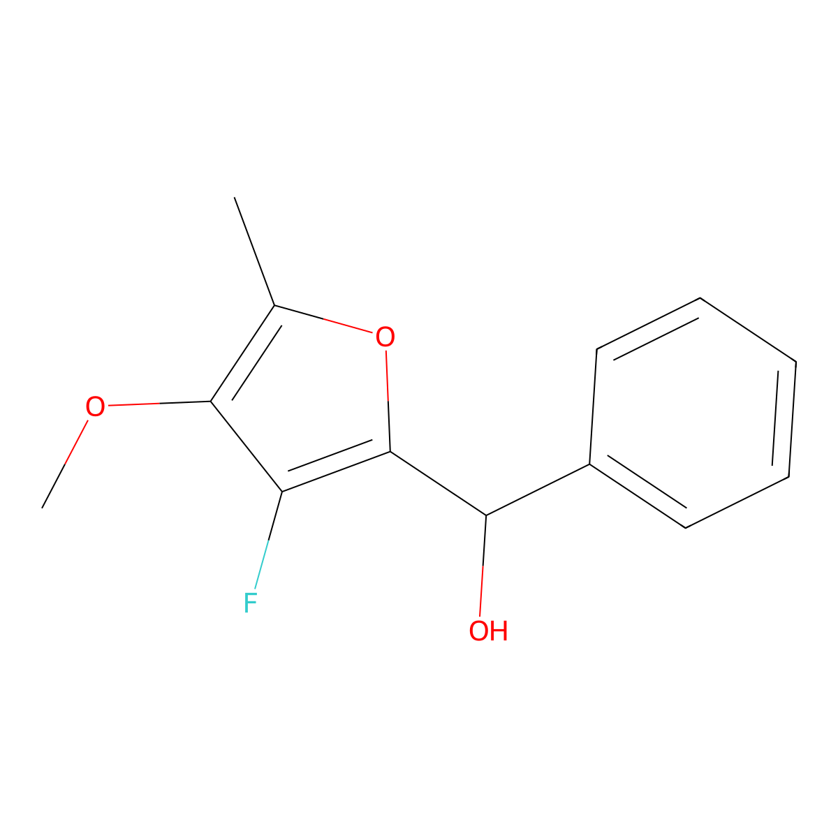 (3-Fluoro-4-methoxy-5-methylfuran-2-yl)(phenyl)methanol molecular structure, CAS 1285283-25-1