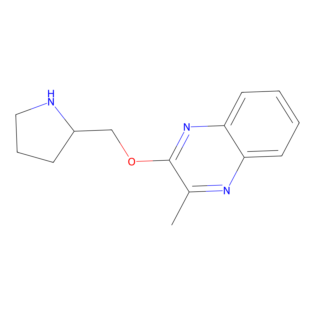 2-Methyl-3-[(pyrrolidin-2-yl)methoxy]quinoxaline molecular structure, CAS 1285292-76-3