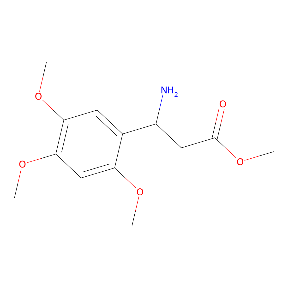Methyl (R)-3-amino-3-(2,4,5-trimethoxyphenyl)propanoate molecular structure, CAS 1285302-05-7
