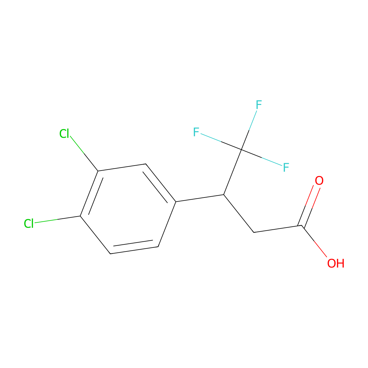 3-(3,4-Dichlorophenyl)-4,4,4-trifluorobutanoic acid molecular structure, CAS 1285309-36-5