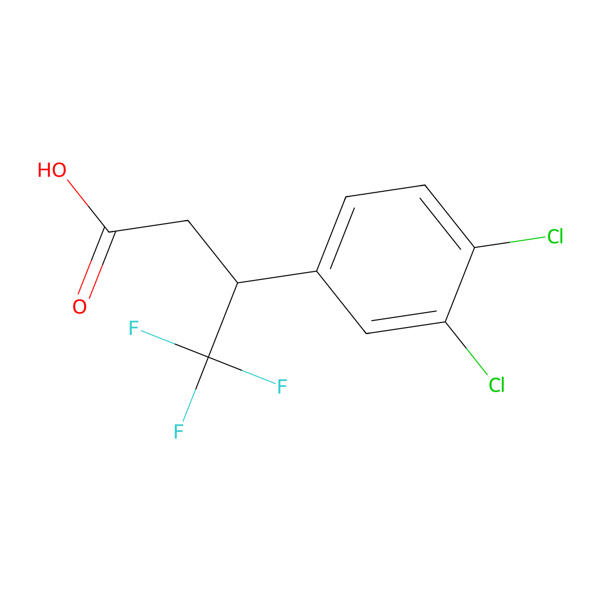 3-(3,4-Dichlorophenyl)-4,4,4-trifluorobutanoic acid molecular structure, CAS 1285309-36-5