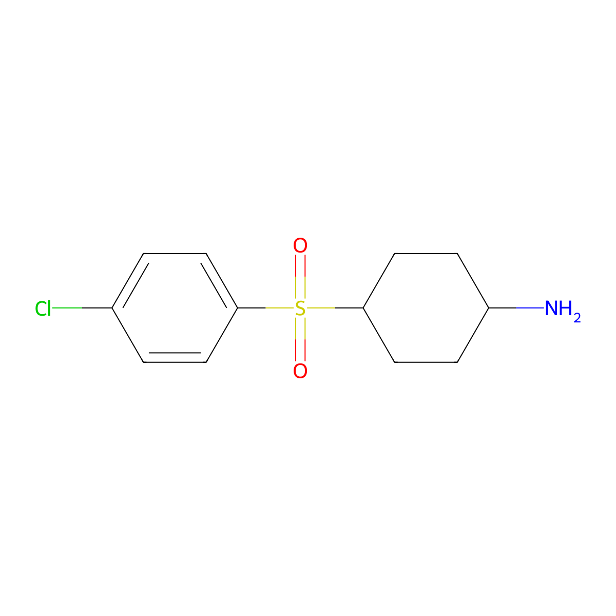4-(4-Chlorobenzenesulfonyl)cyclohexan-1-amine molecular structure, CAS 1285326-17-1
