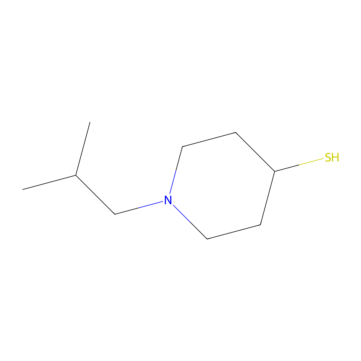 1-(2-Methylpropyl)piperidine-4-thiol molecular structure, CAS 1285327-46-9