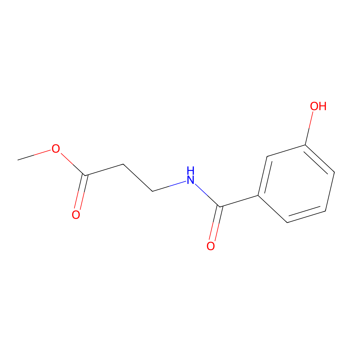 Methyl 3-[(3-hydroxyphenyl)formamido]propanoate molecular structure, CAS 1285340-69-3