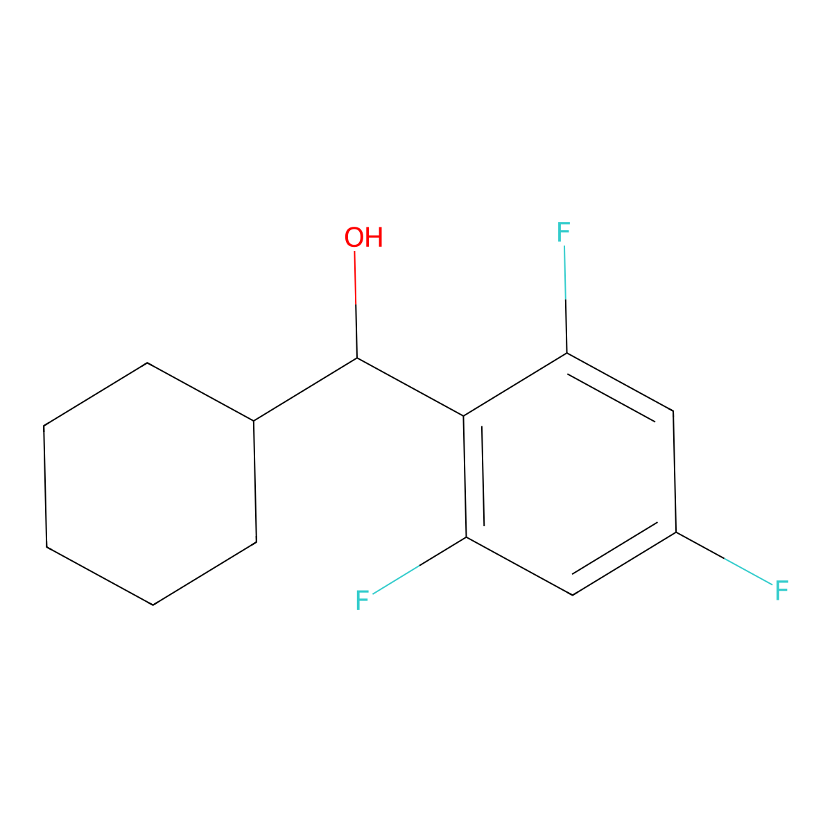 alpha-Cyclohexyl-2,4,6-trifluorobenZenemethanol molecular structure, CAS 1285342-92-8